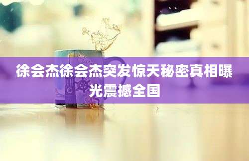 徐会杰徐会杰突发惊天秘密真相曝光震撼全国