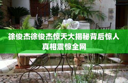 徐俊杰徐俊杰惊天大揭秘背后惊人真相震惊全网