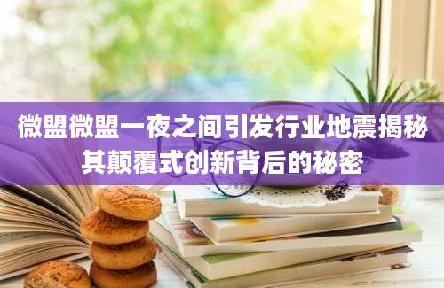 微盟微盟一夜之间引发行业地震揭秘其颠覆式创新背后的秘密