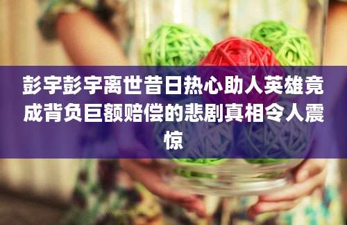 彭宇彭宇离世昔日热心助人英雄竟成背负巨额赔偿的悲剧真相令人震惊