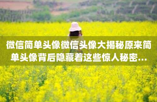 微信简单头像微信头像大揭秘原来简单头像背后隐藏着这些惊人秘密...