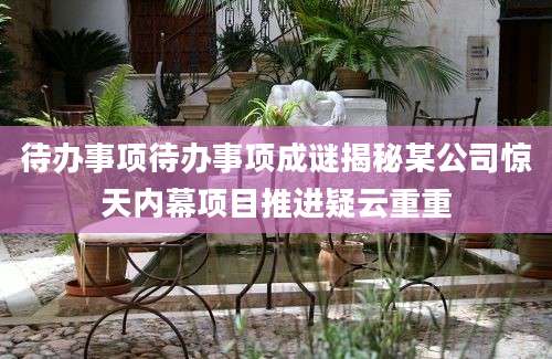 待办事项待办事项成谜揭秘某公司惊天内幕项目推进疑云重重