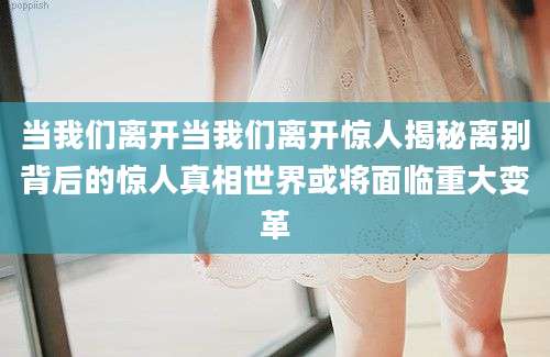 当我们离开当我们离开惊人揭秘离别背后的惊人真相世界或将面临重大变革