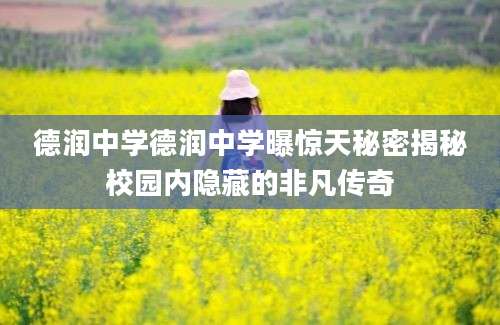 德润中学德润中学曝惊天秘密揭秘校园内隐藏的非凡传奇