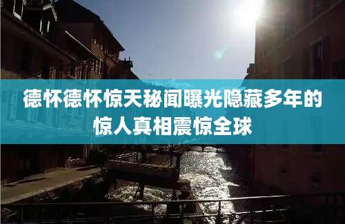 德怀德怀惊天秘闻曝光隐藏多年的惊人真相震惊全球