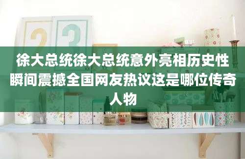 徐大总统徐大总统意外亮相历史性瞬间震撼全国网友热议这是哪位传奇人物
