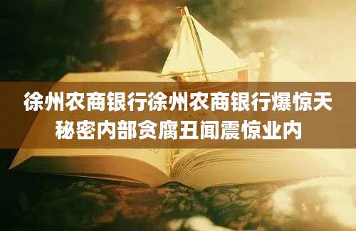 徐州农商银行徐州农商银行爆惊天秘密内部贪腐丑闻震惊业内