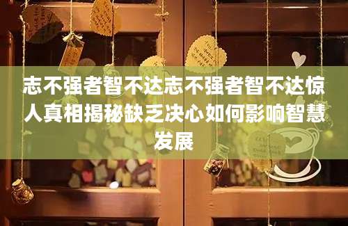 志不强者智不达志不强者智不达惊人真相揭秘缺乏决心如何影响智慧发展