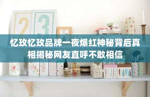 忆玫忆玫品牌一夜爆红神秘背后真相揭秘网友直呼不敢相信