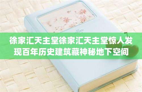 徐家汇天主堂徐家汇天主堂惊人发现百年历史建筑藏神秘地下空间
