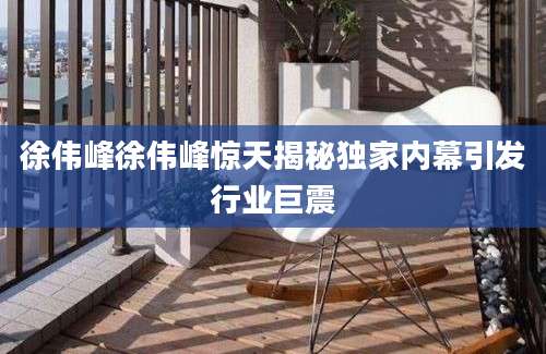 徐伟峰徐伟峰惊天揭秘独家内幕引发行业巨震