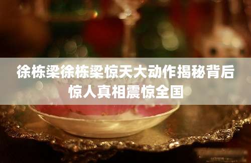 徐栋梁徐栋梁惊天大动作揭秘背后惊人真相震惊全国