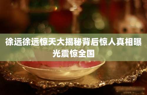徐远徐远惊天大揭秘背后惊人真相曝光震惊全国