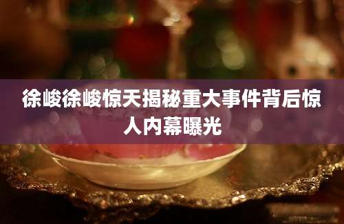 徐峻徐峻惊天揭秘重大事件背后惊人内幕曝光