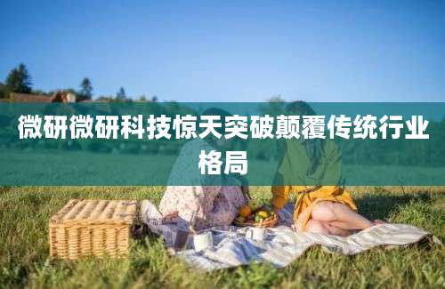 微研微研科技惊天突破颠覆传统行业格局