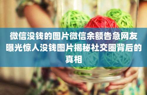 微信没钱的图片微信余额告急网友曝光惊人没钱图片揭秘社交圈背后的真相