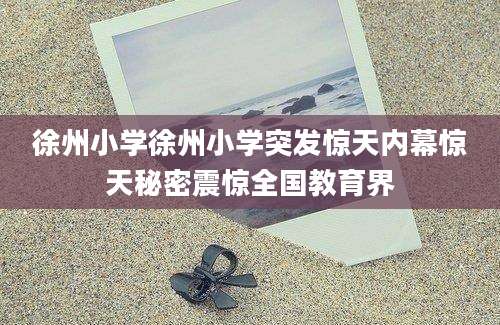 徐州小学徐州小学突发惊天内幕惊天秘密震惊全国教育界