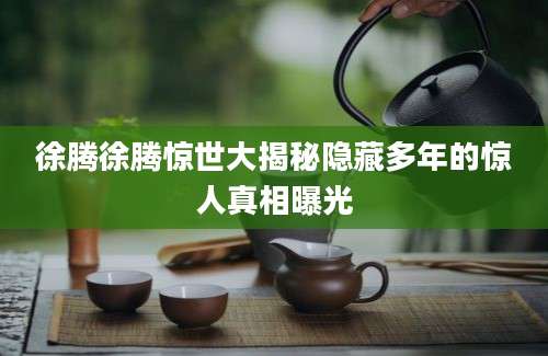徐腾徐腾惊世大揭秘隐藏多年的惊人真相曝光
