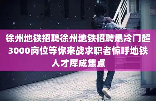 徐州地铁招聘徐州地铁招聘爆冷门超3000岗位等你来战求职者惊呼地铁人才库成焦点