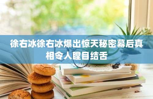 徐右冰徐右冰爆出惊天秘密幕后真相令人瞠目结舌