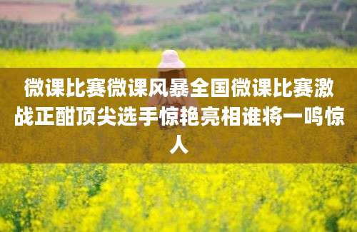 微课比赛微课风暴全国微课比赛激战正酣顶尖选手惊艳亮相谁将一鸣惊人