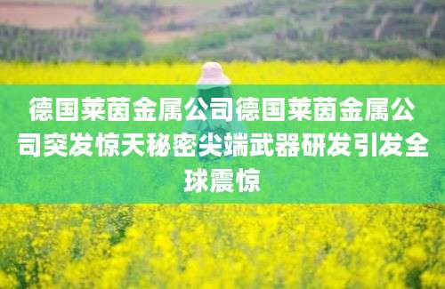 德国莱茵金属公司德国莱茵金属公司突发惊天秘密尖端武器研发引发全球震惊