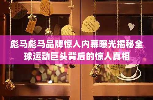 彪马彪马品牌惊人内幕曝光揭秘全球运动巨头背后的惊人真相