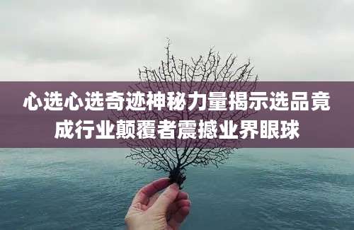 心选心选奇迹神秘力量揭示选品竟成行业颠覆者震撼业界眼球