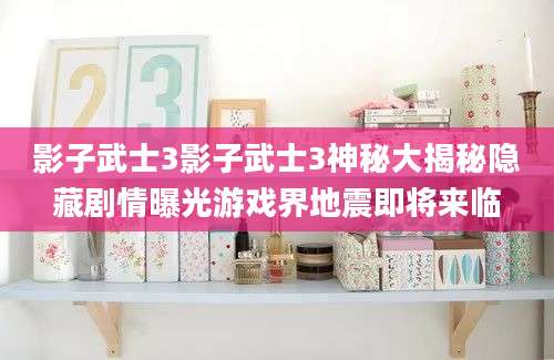 影子武士3影子武士3神秘大揭秘隐藏剧情曝光游戏界地震即将来临