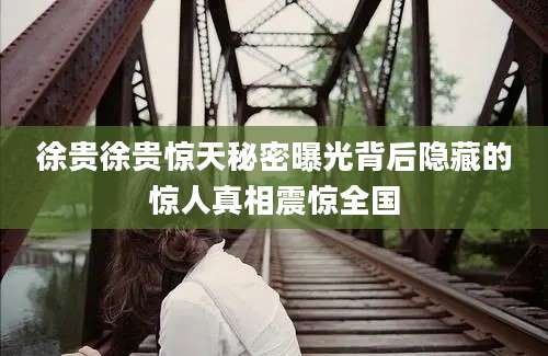 徐贵徐贵惊天秘密曝光背后隐藏的惊人真相震惊全国