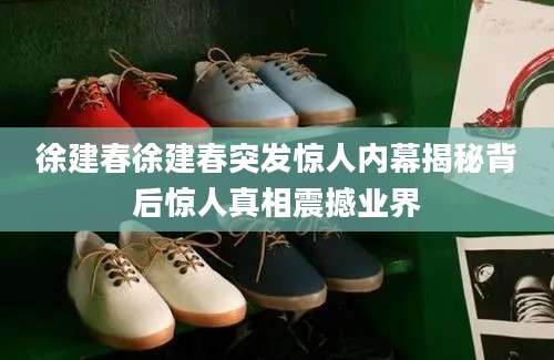 徐建春徐建春突发惊人内幕揭秘背后惊人真相震撼业界