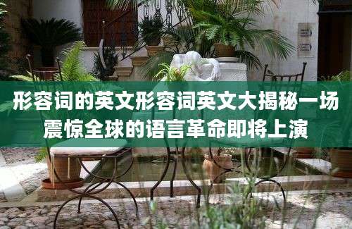 形容词的英文形容词英文大揭秘一场震惊全球的语言革命即将上演