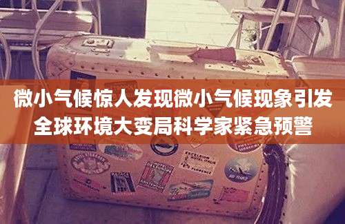 微小气候惊人发现微小气候现象引发全球环境大变局科学家紧急预警