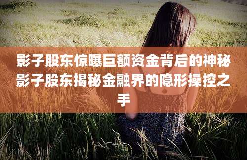 影子股东惊曝巨额资金背后的神秘影子股东揭秘金融界的隐形操控之手