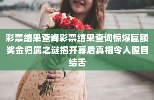 彩票结果查询彩票结果查询惊爆巨额奖金归属之谜揭开幕后真相令人瞠目结舌