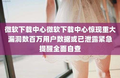 微软下载中心微软下载中心惊现重大漏洞数百万用户数据或已泄露紧急提醒全面自查
