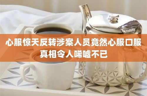 心服惊天反转涉案人员竟然心服口服真相令人唏嘘不已