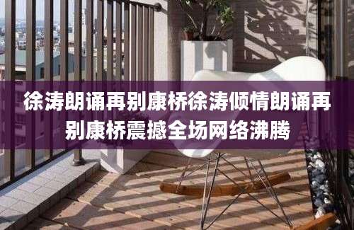 徐涛朗诵再别康桥徐涛倾情朗诵再别康桥震撼全场网络沸腾