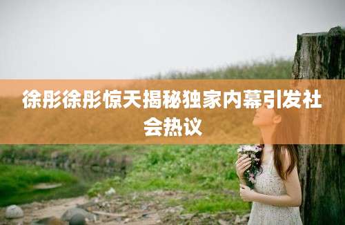 徐彤徐彤惊天揭秘独家内幕引发社会热议