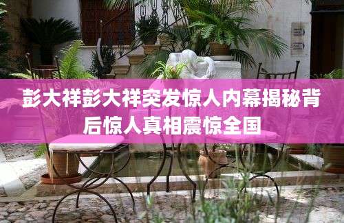 彭大祥彭大祥突发惊人内幕揭秘背后惊人真相震惊全国