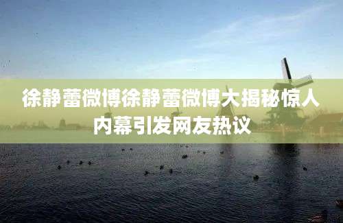 徐静蕾微博徐静蕾微博大揭秘惊人内幕引发网友热议