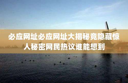 必应网址必应网址大揭秘竟隐藏惊人秘密网民热议谁能想到