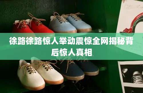 徐路徐路惊人举动震惊全网揭秘背后惊人真相
