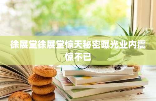 徐展堂徐展堂惊天秘密曝光业内震惊不已