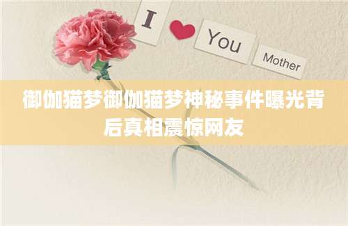 御伽猫梦御伽猫梦神秘事件曝光背后真相震惊网友