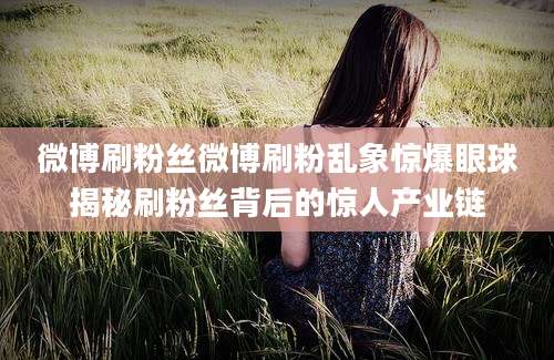 微博刷粉丝微博刷粉乱象惊爆眼球揭秘刷粉丝背后的惊人产业链