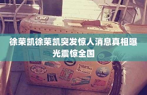 徐荣凯徐荣凯突发惊人消息真相曝光震惊全国