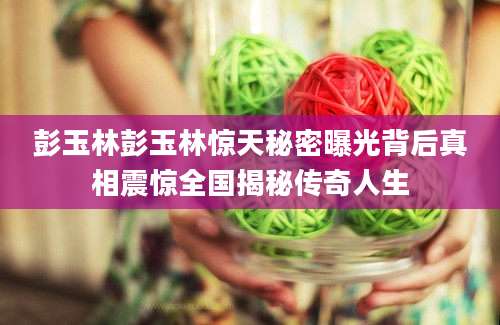 彭玉林彭玉林惊天秘密曝光背后真相震惊全国揭秘传奇人生