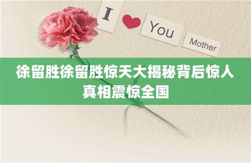 徐留胜徐留胜惊天大揭秘背后惊人真相震惊全国