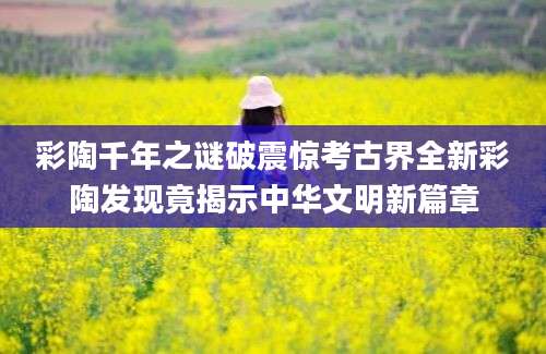 彩陶千年之谜破震惊考古界全新彩陶发现竟揭示中华文明新篇章